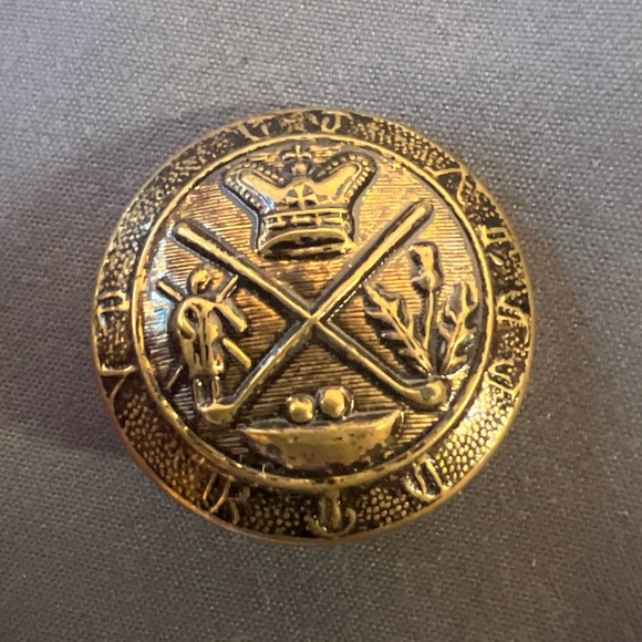 Vintage Brass Finish Royal Blackheath Golf Club Crest London Metal Shank Button - Picture 4 of 4